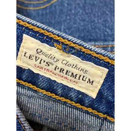 Levi's Premium Women's Blue Dark Wash Distressed Cutoff Denim Jean Shorts Size M