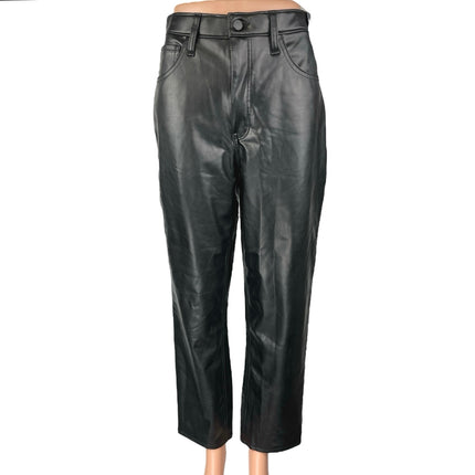 NEW Abercrombie & Fitch Faux Leather Ankle Straight Ultra High Rise Pants Size 6