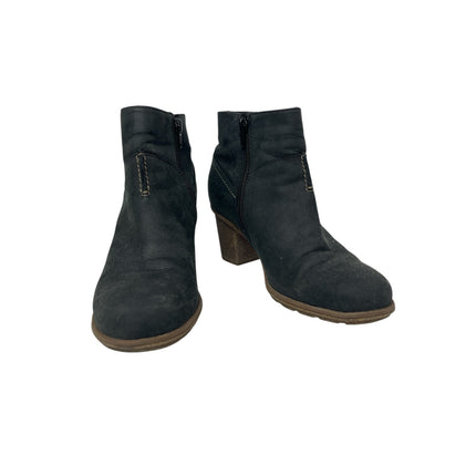 Clarks Sashlin Vita Women's Black Suede Round Toe Zip Chelsea Ankle Boots Size 8