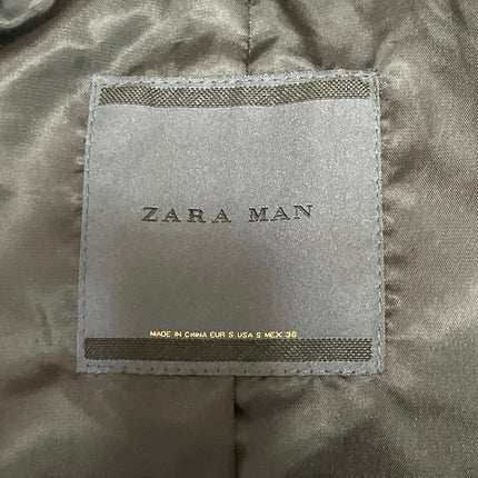 Zara Men's Black Sleeveless Zip Up Pocket Quilted Puffer Vest Coat Jacket Size S