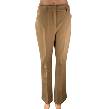 Express Editor Women's Tan Beige Khaki High Rise Flare Trousers Pants Size 6