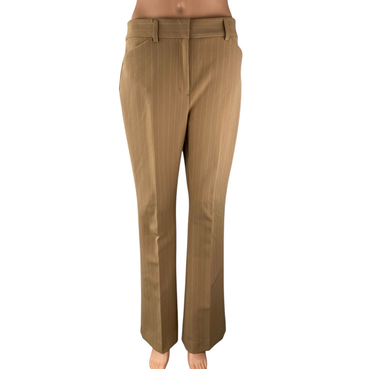 Express Editor Women's Tan Beige Khaki High Rise Flare Trousers Pants Size 6