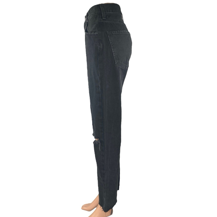 Agolde Women's Straight Leg High Waist Distressed Frayed Denim Jeans Pants Sz 26