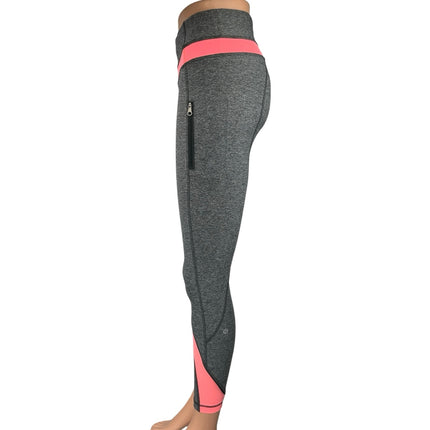 Lululemon Women's Gray Pink Colorblock Yoga Athletic Leggings Pants Size 4