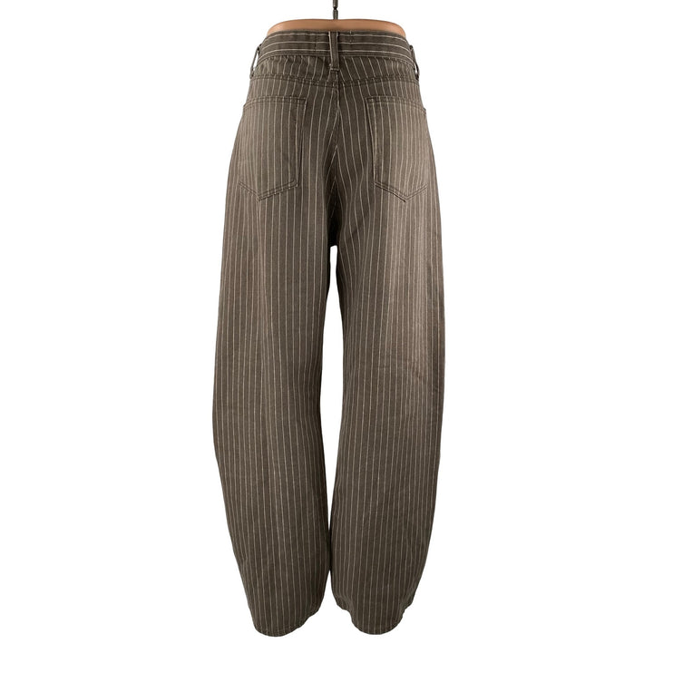 Reformation Wilder Striped High Rise Baggy Barrel Wide Leg Denim Jeans Pants 30
