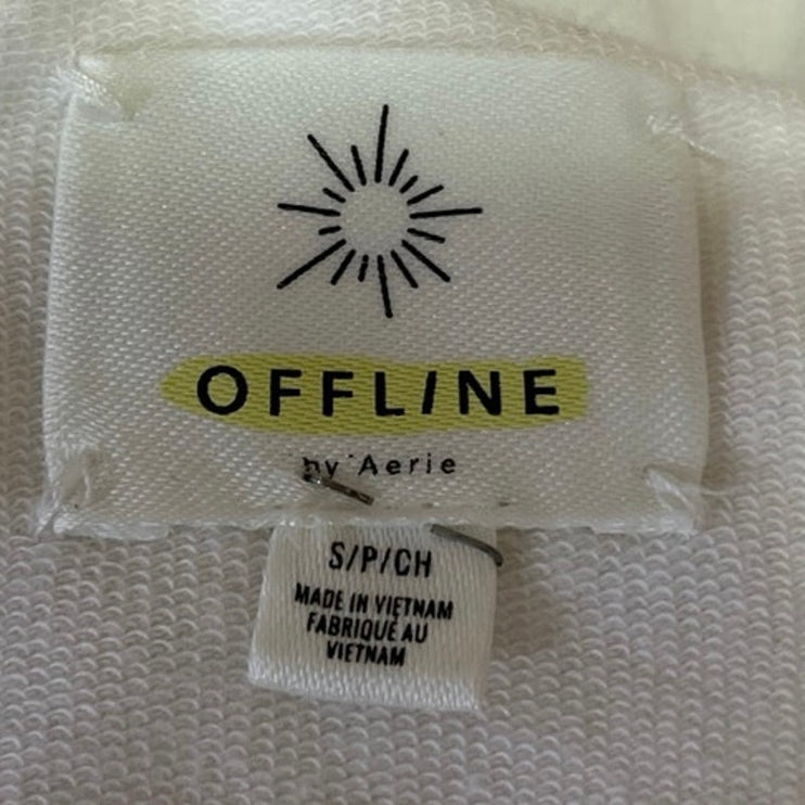 Aerie OFFLINE White That's Wild Leopard Sleeveless Crewneck Cropped Tank Top S