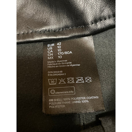 H&M Divided Womens Black Faux Leather Vegan High Rise Casual Mini Shorts Size 10