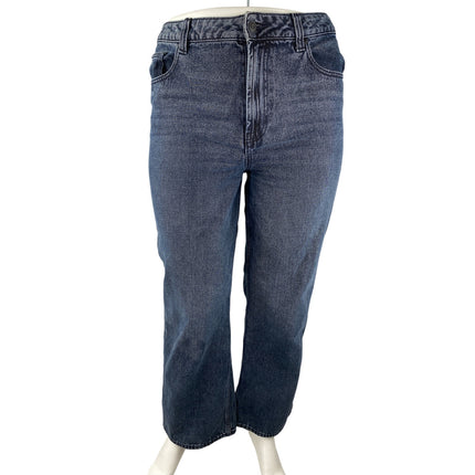 ASOS Women's Blue High Waisted Medium Wash Straight Leg Denim Jeans Size 32