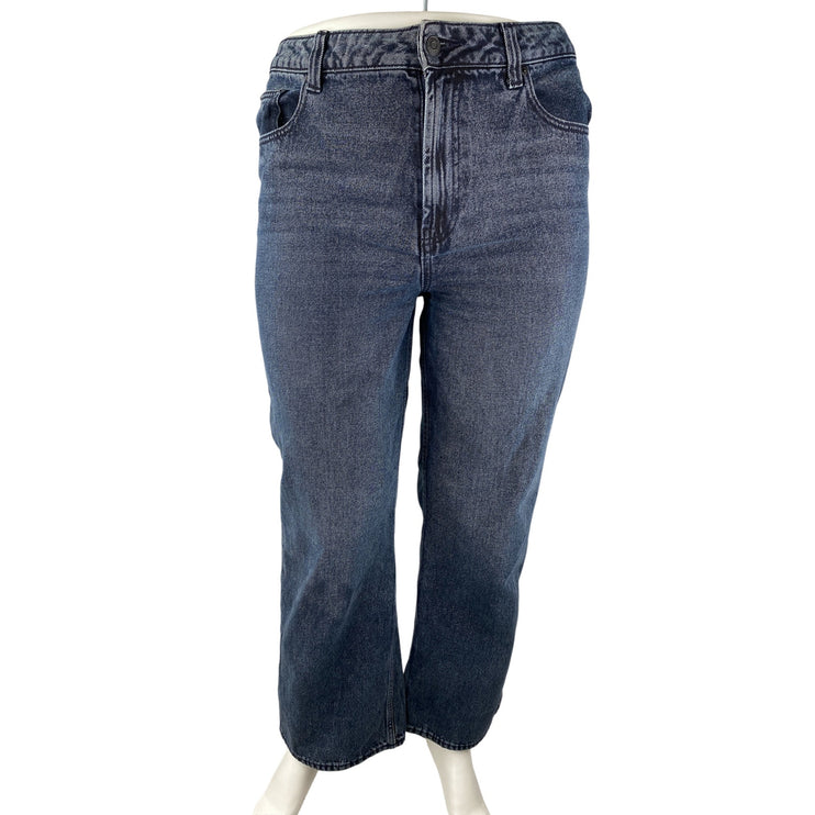 ASOS Women's Blue High Waisted Medium Wash Straight Leg Denim Jeans Size 32