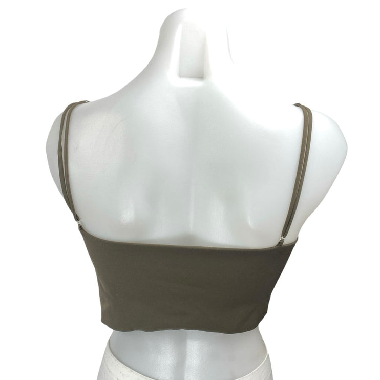 Zara Women's Green Sleeveless V-neck Corset Bustier Bandeau Crop Tank Top Sz XS