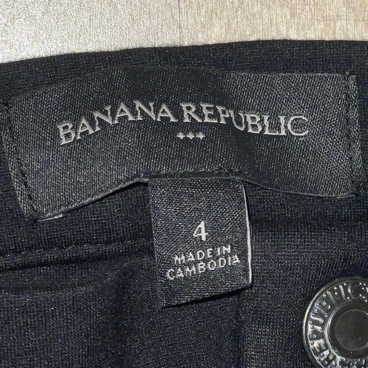 Banana Republic Women's Black High Rise Skinny Tapered Trousers Dress Pants Sz 4