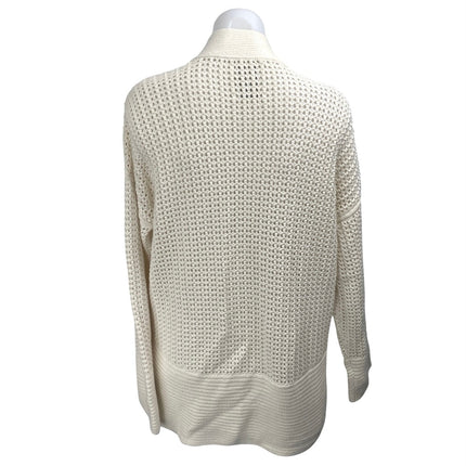Abercrombie & Fitch Cream Open Knit Long Sleeve Open Cardigan Sweater Top Size S