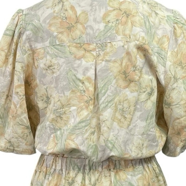 Witchery Orchid Womens Collared Puff Sleeve Button Up Midi A-Line Shirt Dress 16