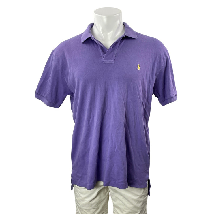 Polo by Ralph Lauren Men's Purple Short Sleeve Logo Golf Polo Shirt Top Size L