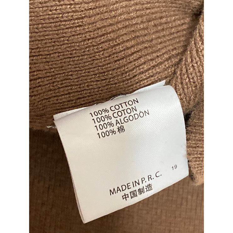 Brandy Melville Women's Brown Ribbed Knit Button Up Crop Cardigan Sweater Size S