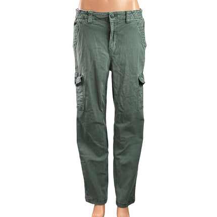 American Eagle Women's Green Stretch Straight Leg Cargo Trousers Jeans Pants 8