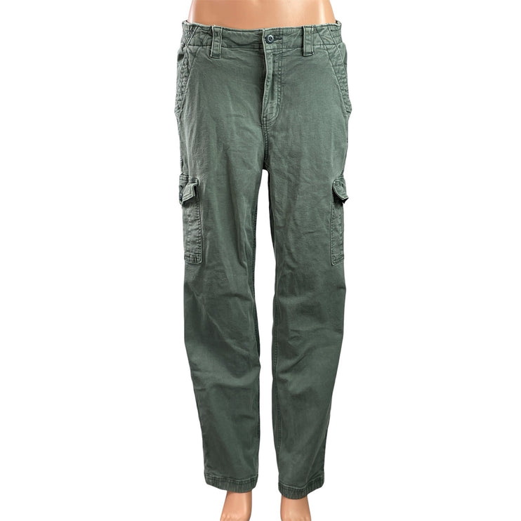 American Eagle Women's Green Stretch Straight Leg Cargo Trousers Jeans Pants 8