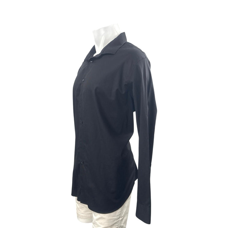 Calvin Klein Steel+ Mens Black Regular Fit Long Sleeve Button Down Shirt Top XXL