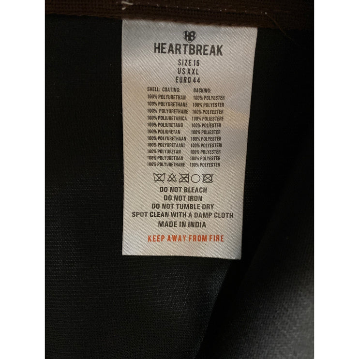 Heartbreak Women's Brown Faux Leather Vegan Flare Bootcut Trousers Pants XXL