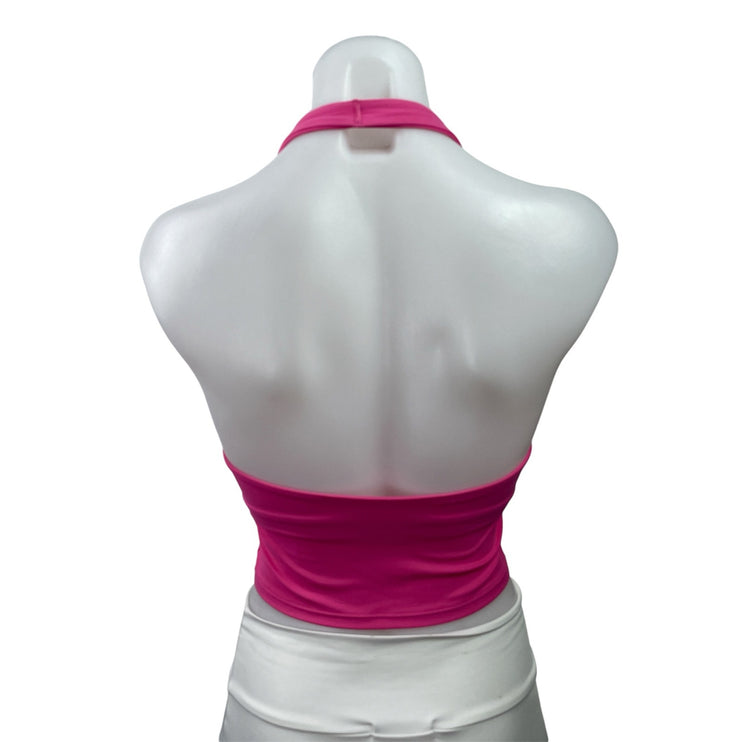 Gymshark Pink Halterneck Cami Open Back Workout Yoga Sports Bra Crop Tank Top S