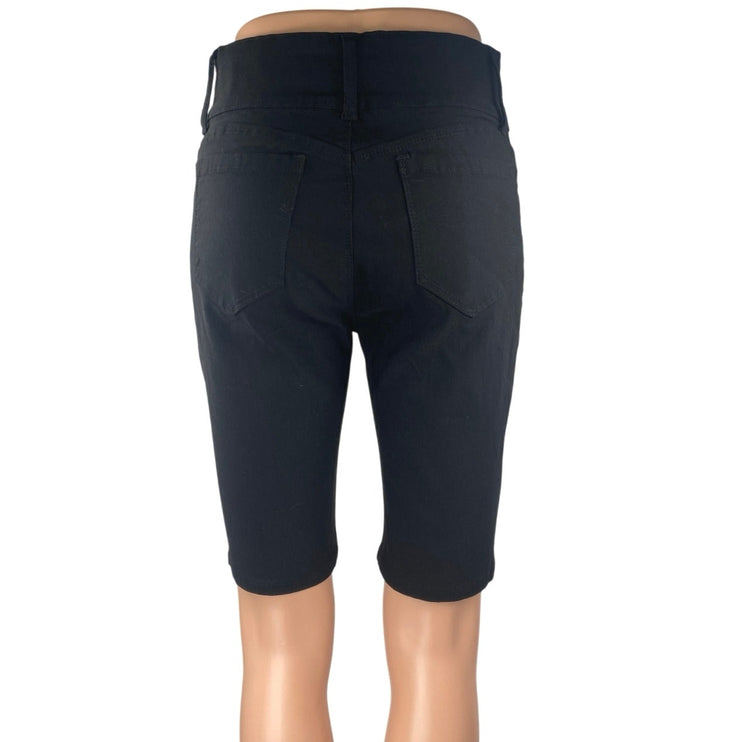 Buzz Jeans Women's Black High Waist Slim Fit Skinny Denim jeans Bermuda Short L
