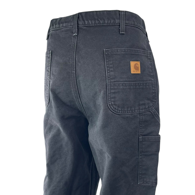 Carhartt Vintage Men's Faded Black High Rise Straight Wide Leg Denim Jeans 38x34