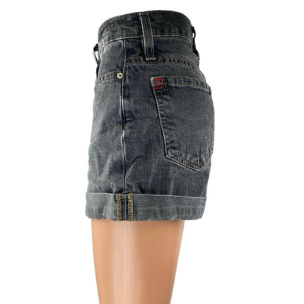 Urban Outfitters BDG Black Washed High Rise Cuffed Denim Jean Shorts Size 26