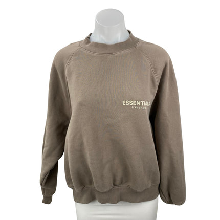 Essentials Women's Logo Graphic Mock Neck Long Sleeve Sweater Sweatshirt Top XS
