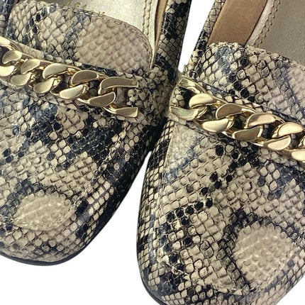 NEW Anne Klein Valisity Multicolor Snakeskin Leather Slip On Loafer Shoes Size 6