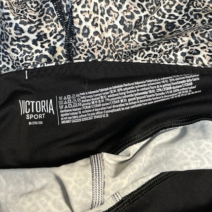 Victoria's Secret Sport Black Leopard Print Activewear Yoga Biker Shorts Size M