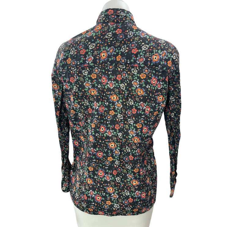 Isabel Marant Brenda Multicolor Floral Long Sleeve Button Down Shirt Top Sz S/M