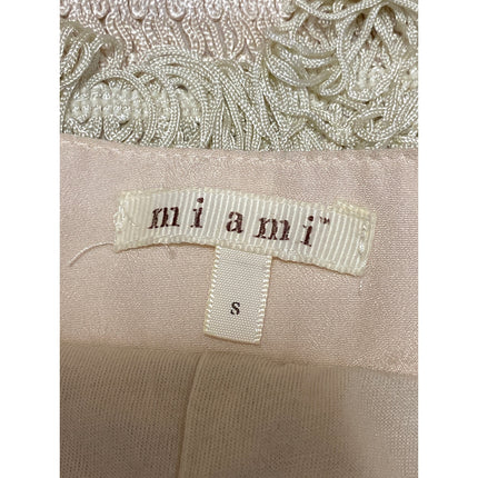 Francesca's Mi Ami Cream Ivory Fringe Boho High Waisted Pencil Mini Skirt Size S