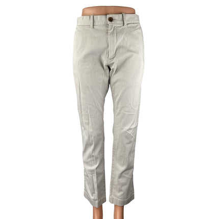 J.Crew Women's Off-White High Waisted Straight Leg Chino Khaki Trousers Pants 30