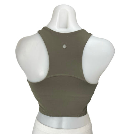 Lululemon Green Racerback Sleeveless Yoga Workout Gym Athletic Crop Top Size S