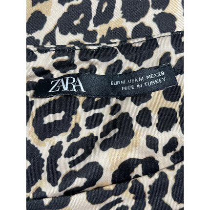 Zara Beige Black Leopard High Neck Animal Print Sleeveless Tank Bodysuit Top M