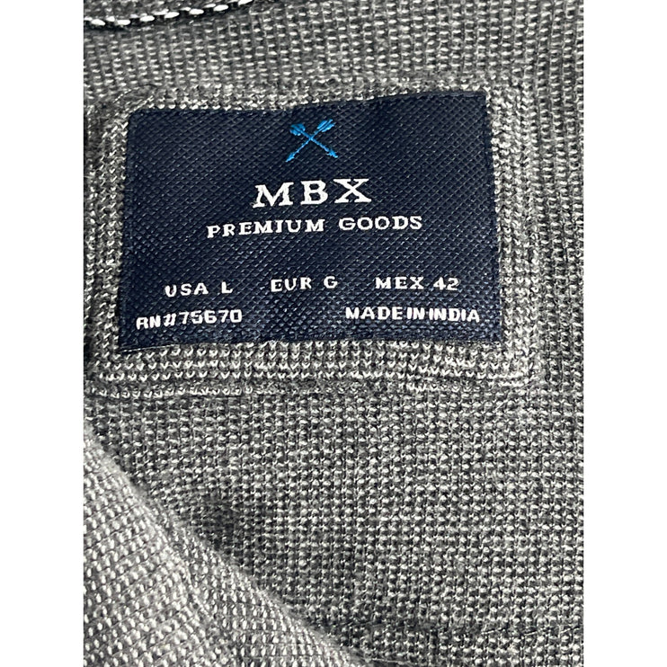 MBX Women's Gray Short Sleeve Chest Pocket Knit Button Down Shirt Top Size L