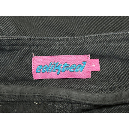 Edikted Women's Black Pockets Zip Mini Pencil Bodycon Denim Jeans Cargo Skirt S