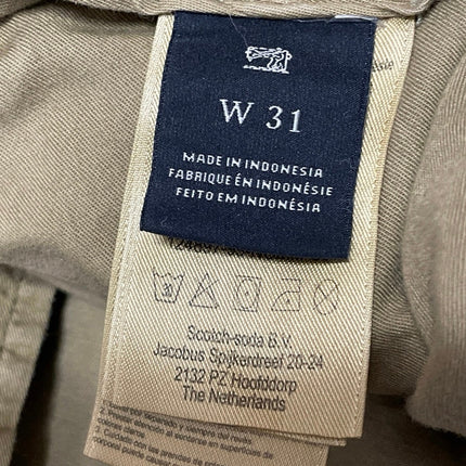 Scotch & Soda Mens Olive Green Low Rise Slim Straight Leg Chino Khaki Shorts 31
