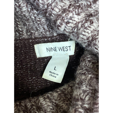 Nine West Women's Maroon Red Turtleneck Long Sleeve Knit Sweater Top Size L
