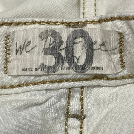 Free People We The Free Old West Slouchy White Wide Leg Baggy Denim Jeans Sz 30