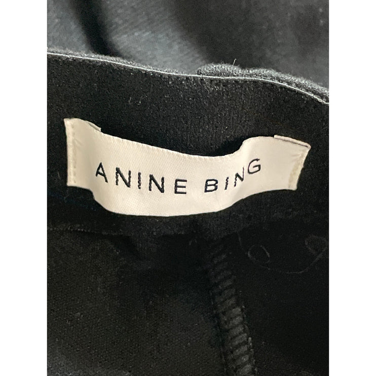 Anine Bing Max Women Black Slit Hem High Waisted Pintuck Career Leggings Pants 4