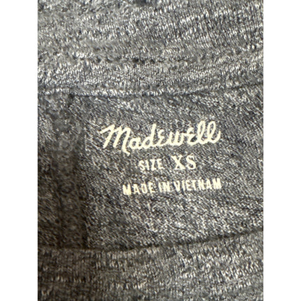 Madewell Womens Gray Heather Knit Long Sleeve Round Neck T Shirt Tee Top Size XS