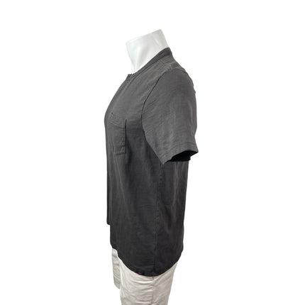 Faherty Sunwashed Mens Gray Crew Neck Short Sleeve Pocket Work Tee T-Shirt Top M