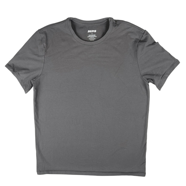 Skims Men's Gray Crew Neck Short Sleeve Stretch Basic Casual Tee T-shirt Top M