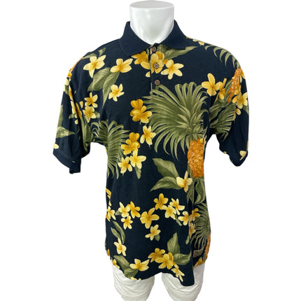 Tommy Bahama Mens Multicolor Tropical Floral Short Slkeeve Hawaiian Polo Shirt S