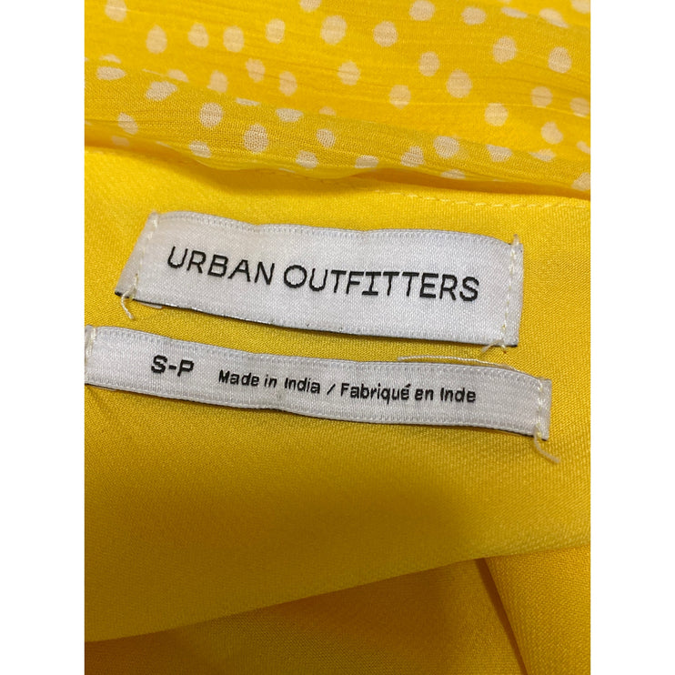 Urban Outfitters Yellow Dotted Polka Dots Sleeveless Cowl Neck Cami Slip Dress S