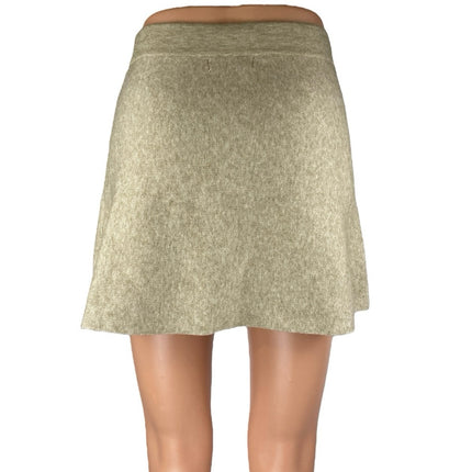 Mable Cream Beige Knit Pull On High Waist Side Slit A Line Mini Skirt Size S