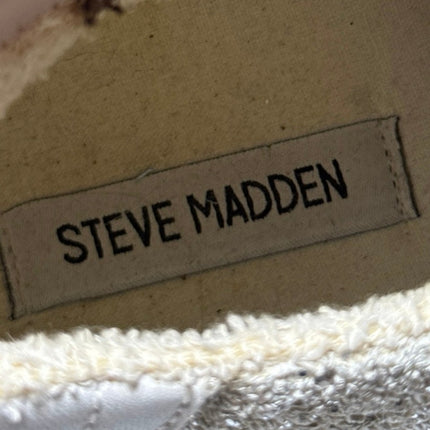 Steve Madden Womens White 2 Star Glitter Low Top Platform Sneakers Shoes Size 41