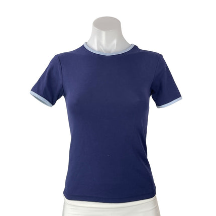 Bundle of 3 Mango Zara Skims Blue Pink Gray Knit Cropped T Shirt Tee Top Size S