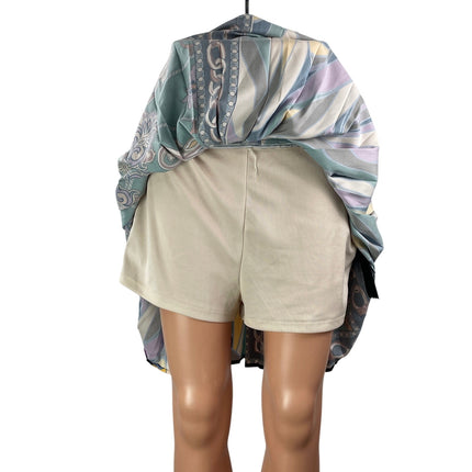 Her.. Bottari Women's Multicolor Pleated Graphic Paisley Shorts Skorts Skirts L